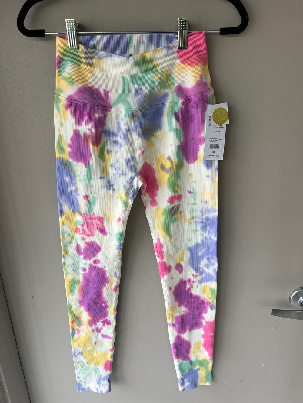 Women’s Spiritual Gangster Tie-Dye Leggings - Pink, Purple, Yellow, Green